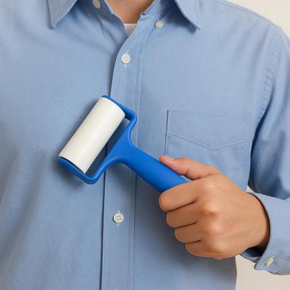 Imagem de Rolo Adesivo Fita Bolinha Tecido Sofá Tapete Tira Remove Fia Pelo Lá Camisa Calça Blusa Casaco Puxa