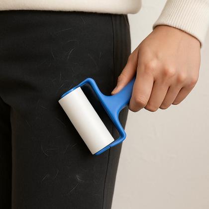 Imagem de Rolo Adesivo Fita Bolinha Tecido Sofá Tapete Tira Remove Fia Pelo Lá Camisa Calça Blusa Casaco Puxa