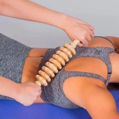 Imagem de Rolo Bastão Massageador Manual Espiga Madeira