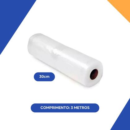 Imagem de Rolo Bobina De Saco Para Seladora A Vácuo 30cm 3 Metros