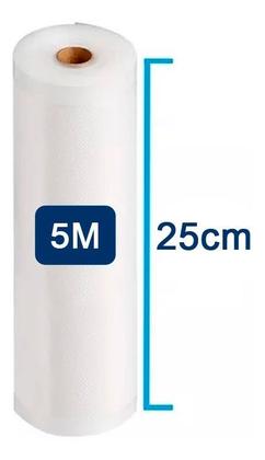 Imagem de Rolo Bobina De Saco Para Seladora A Vácuo Ranhuras 25cm X 5m