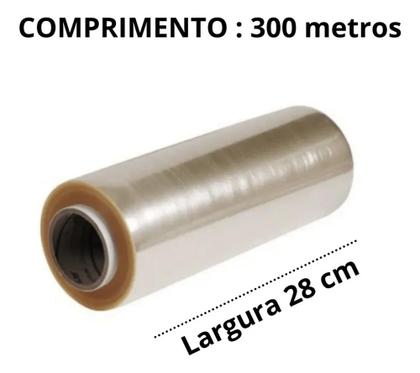 Imagem de Rolo Bobina Filme Pvc Transparente 28cm X 300m (300 Metros) Para Embalar
