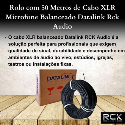Imagem de Rolo com 50 Metros de Cabo XLR Microfone Balanceado Datalink Rck Audio