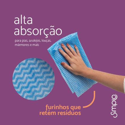 Imagem de Rolo com 50 Panos Multiuso Simplo Azul e Branco 21x29cm - Oikos