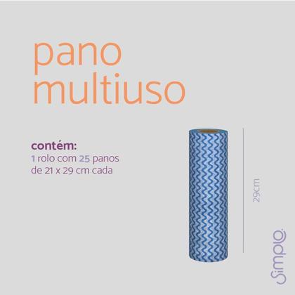 Imagem de Rolo com 50 Panos Multiuso Simplo Azul e Branco 21x29cm - Oikos