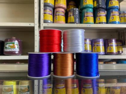 Imagem de Rolo Cordão Fio De Cetim Seda Rabo De Rato 1mm 50m