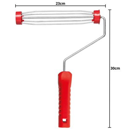 Imagem de Rolo De Pintura 23Cm Lã Microfibra + Suporte Garfo Com Rosca