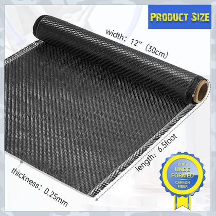 Imagem de Rolo de tecido de fibra de carbono 2x2 Twill Weave 220g 30cm x 2m