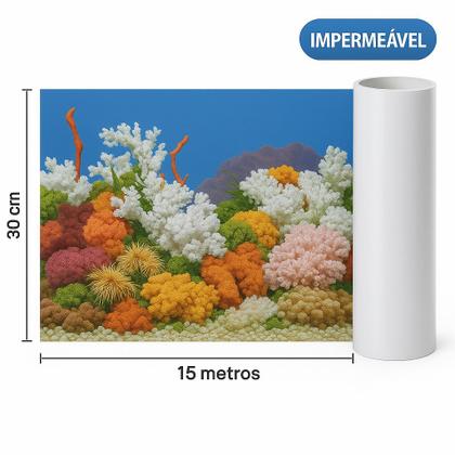 Imagem de Rolo Papel de Parede Aquário 30cm x 15M  Fundo Realista 3D