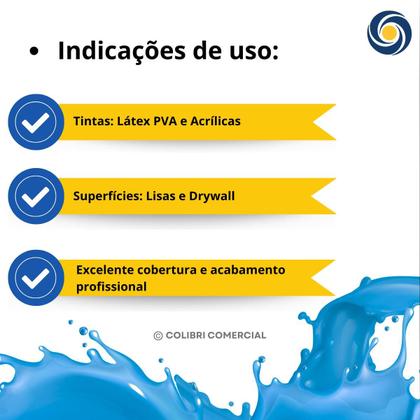 Imagem de Rolo para pintura Lã Microfibra Seda 10MMx15CM c/cabo - Castor