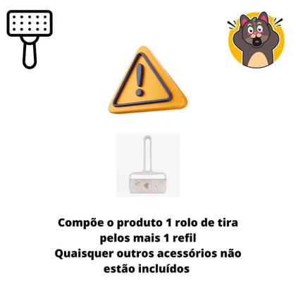 Imagem de Rolo Tira Pelos Roupas Sofás Adesivo Removedor Com Refil