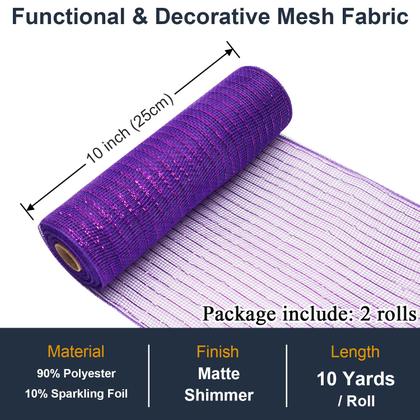 Imagem de Rolos de fita de malha Deco Ableme Deco Purple 10 cm x 9 m (2 unidades)