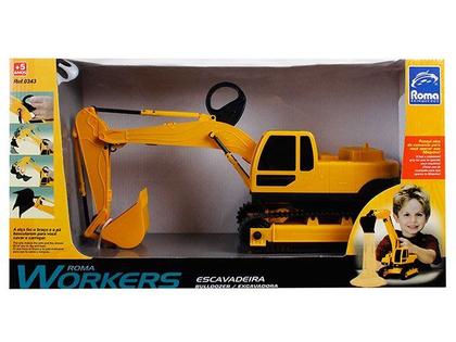 Imagem de Roma Workers Trator Escavadeira - Roma Brinquedos