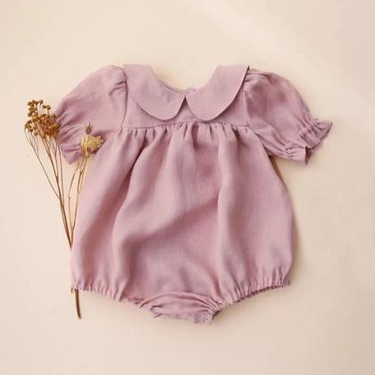 Imagem de Romper de Algodão e Linho para Menina (3 a 24 Meses) - Traje de Princesa para o Verão