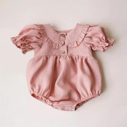 Imagem de Romper de Algodão e Linho para Menina (3 a 24 Meses) - Traje de Princesa para o Verão