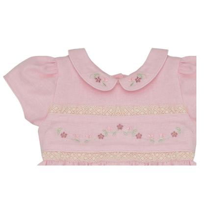 Imagem de Romper De Linho Bebê Casinha de Abelha Flores Papilloo