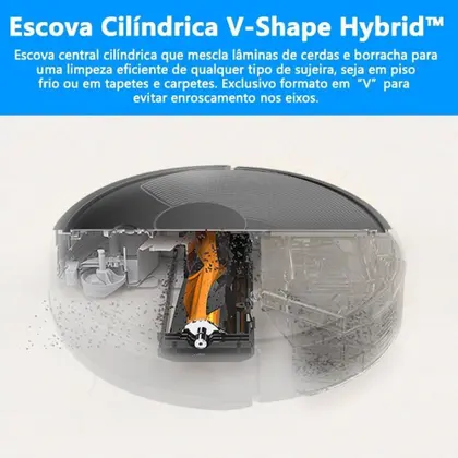 Imagem de Ropo Glass 3 - Aspirador de Pó Robô, Automático 3 em 1 Varre, Aspira, Passa Pano, Bateria Recarregável, Bivolt, Preto