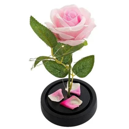 Imagem de Rosa Artificial na Cúpula Flor de 22cm com LED