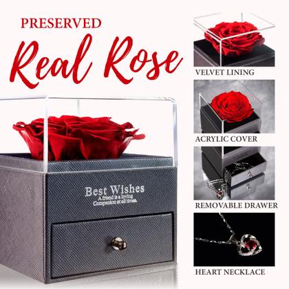 Imagem de Rosa Preservada LOVAPPY Eternal Enchanted com Colar - Presente Eterno