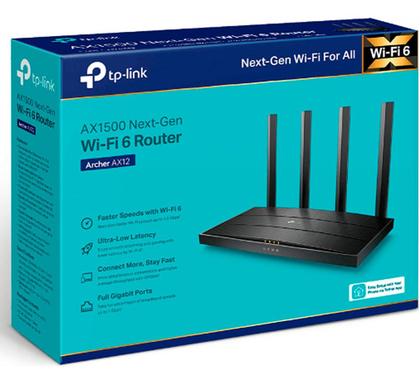 Imagem de Roteador Ax1500 Wifi 6 Tplink Archer Ax12 Gigabit