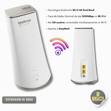 Imagem de Roteador Extensor Wi-Fi 6 MESH Qi5 IH3000 Intelbras