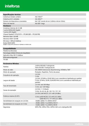 Imagem de Roteador Gigabit WiFi 6 Mesh Intelbras Twibi Force AX1500 Wireless - Conjunto com 2 unidades