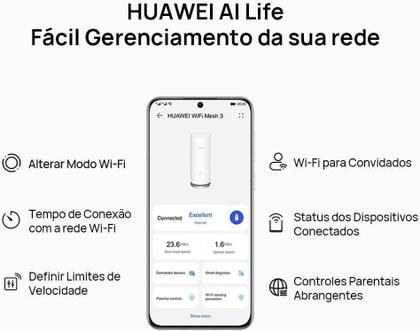 Imagem de Roteador Huawei Mesh 3 Wi-Fi 6 Plus 3000Mbps 2 Torres Ws8100