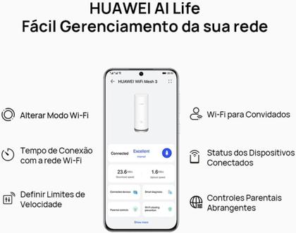 Imagem de Roteador Huawei Mesh 3 Ws8100 3000mbps Wi-Fi 6 Plus ( Kit 2 Torres ) Bivolt 110V/220V