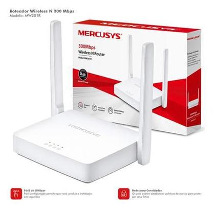 Imagem de Roteador Mercusys Wireless N MW301R 300Mbps 2 Antenas - WiFi