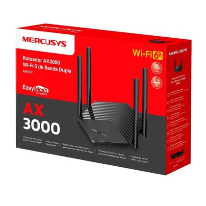 Imagem de Roteador Mesh Wi-Fi 6 Tp-link, AX3000 Dual Band para casa toda, Preto - MR80XV4