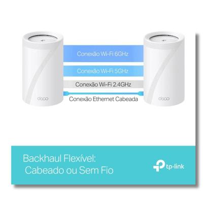 Imagem de Roteador Mesh WiFi 7 2.5 TriBand TpLink Deco BE65 BE1100 Pacote 2 Un