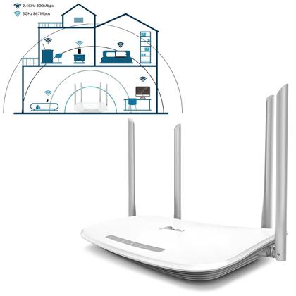 Imagem de Roteador TP-LINK AC1200 Archer EC220-G5 Wireless Dual Band com Portas Gigabit Antenas Longo Alcance
