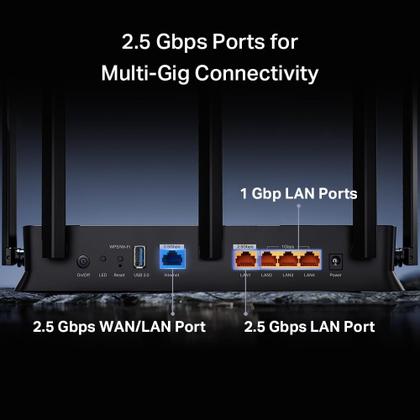 Imagem de Roteador TP-Link Archer BE260 WiFi 7, banda dupla, 5 Gbps, 5 antenas