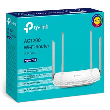 Imagem de Roteador TP-Link Archer C50W V6, AC1200, MU-MIMO, Wireless Dual Band, 4 Antenas, Branco - Archer C50W