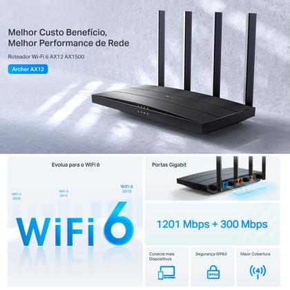 Imagem de Roteador TP-Link AX12 WI-FI 6 AX1500 Tecnologia EasyMesh