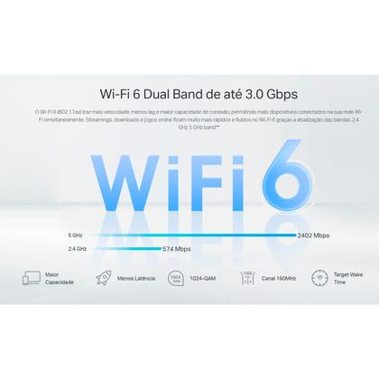 Imagem de Roteador TP-Link AX3000 EX520 Wifi 6 Mesh Dual Band Bivolt