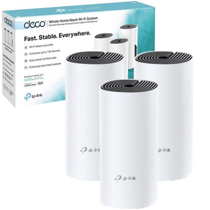 Imagem de Roteador TP-Link DECO M4 Kit C/3 Archer AC1200 Wireless Dual Bank 2,4 5Ghz 2 ant Internas