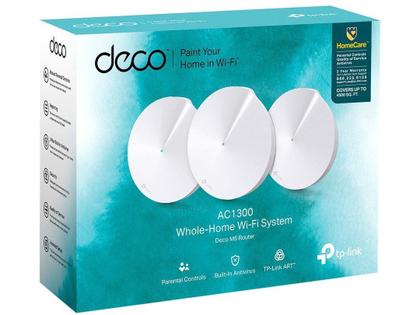 Imagem de Roteador TP-Link Deco M5, Gigabit Ethernet, AC1300, 10/100/1000MBbs, Dual Band 2.4/5GHz, 4 Antenas, Branco - 3 Unidades