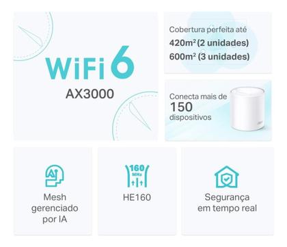 Imagem de Roteador Tplink Deco X50 Mesh Wifi 6 Ax3000 2 Unidades Bivolt