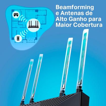 Imagem de Roteador Wifi 6 Ax3000 TpLink Ax53 Gigabit 2402 Mbps 5 GHz