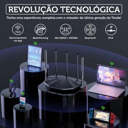Imagem de Roteador Wifi 6 Gigabit Banda Dupla Antena 6dBi TX2 Pro
