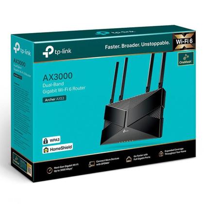 Imagem de Roteador WiFi 6 Tp-Link AX 3000, Padrão AC, 2976Mbps, Dual Band, 4 Antenas - Archer AX53