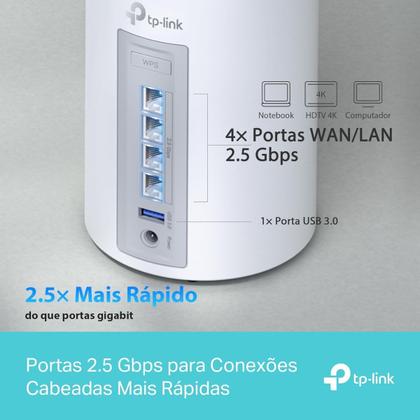 Imagem de Roteador WiFi 7 TPLink Deco BE65 TriBand 11.000Mbps