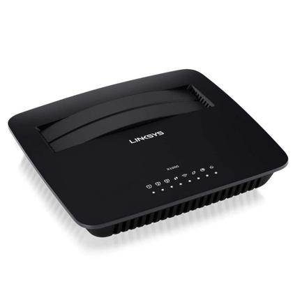 Imagem de Roteador Wireless + ADSL2 Linksys N300 2.4GHZ 300MBPS - 3 Portas RJ45 10/100 + 1 Porta ADSL2 - X1000-BR