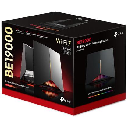 Imagem de Roteador Wireless TPLink Archer GE800 Gaming Wifi 7 TriBand BE19000 SFP 6Ghz 11520MBPs Preto