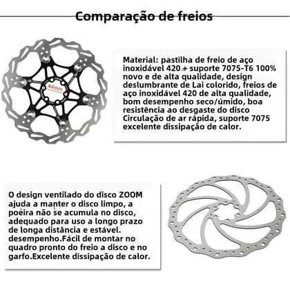 Imagem de Rotor de Freio a Disco 140/160mm em Aço Inoxidável para MTB - Dissipação de Calor