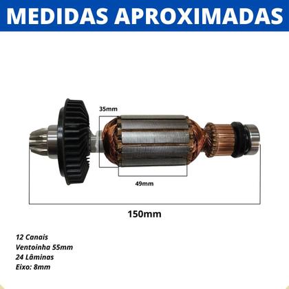 Imagem de Rotor Induzido 220v p/ Esmerilhadeira Bosch GWS 850