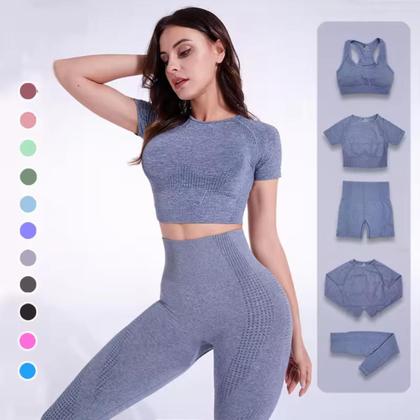 Imagem de Roupa Academia Com 5 Peças Feminina Luxo Premium Calça Top