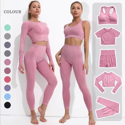 Imagem de Roupa Academia Com 5 Peças Feminina Luxo Premium Calça Top