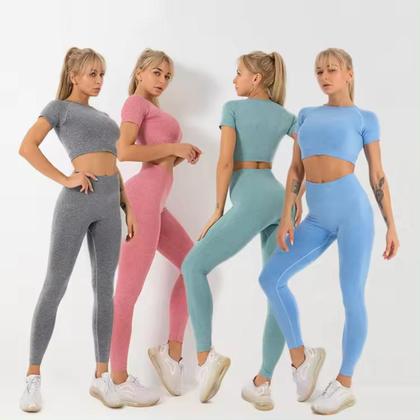 Imagem de Roupa Academia Com 5 Peças Feminina Luxo Premium Calça Top